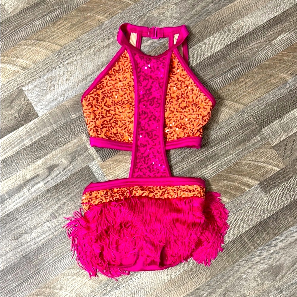 Sparkling Pink and Orange dance Costume